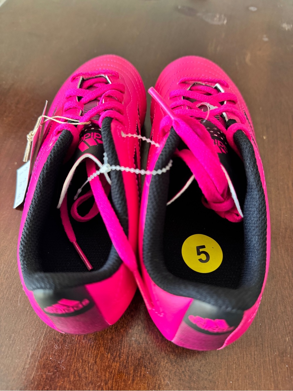 adidas Kids Hot Pink and Black Lace-Up Sneakers